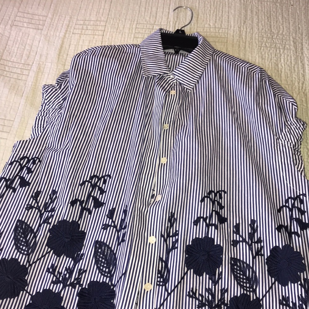 Floral stripes blouse